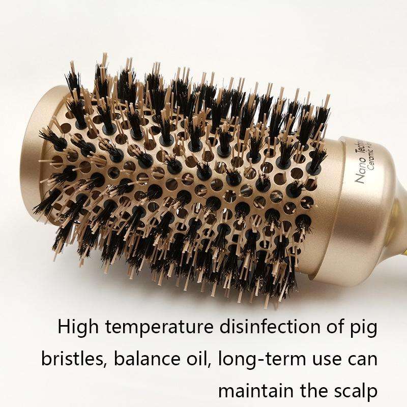 High Temperature Resistant Ceramic Bristles Roller Comb Nylon Needle Cylinder Curling Comb, Colou...