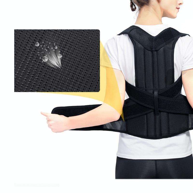 Kyphosis Correction Belt Spine Back Fixation Belt Correction Clothing, Size:XS(Black)
