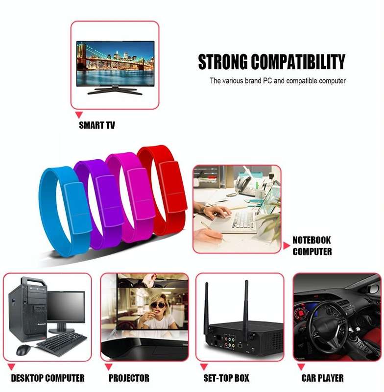 MicroDrive 4GB USB 2.0 Fashion Bracelet Wristband U Disk (Blue)