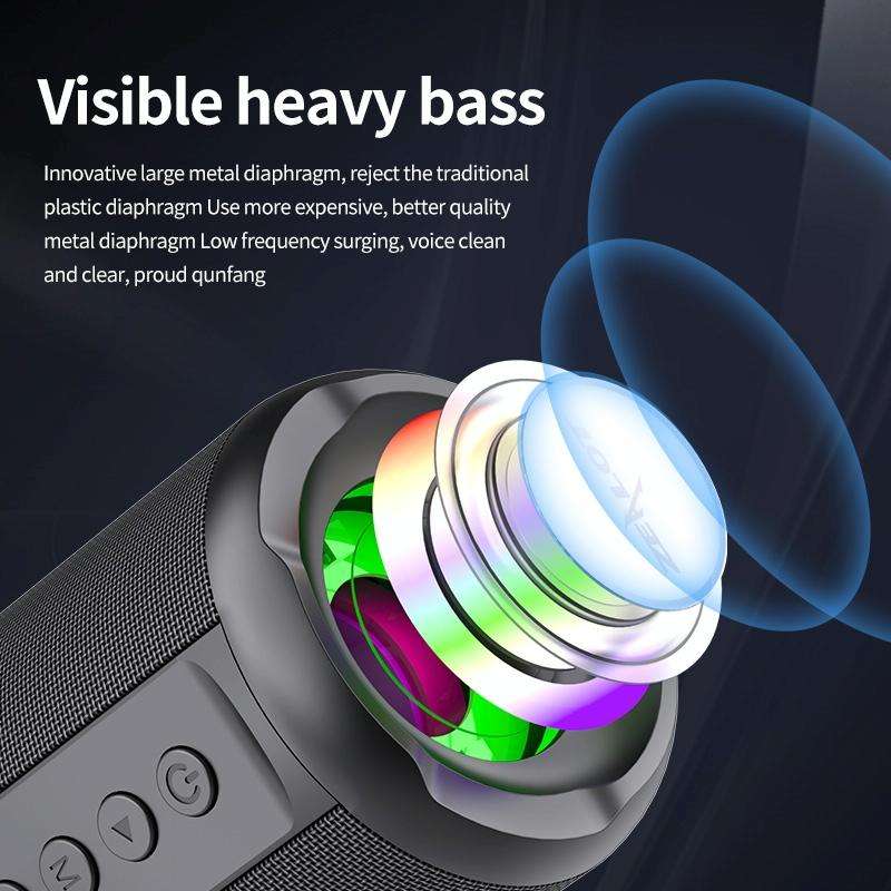 Zealot S46 TWS Portable Wireless Bluetooth Speaker with Colorful Light(Black)