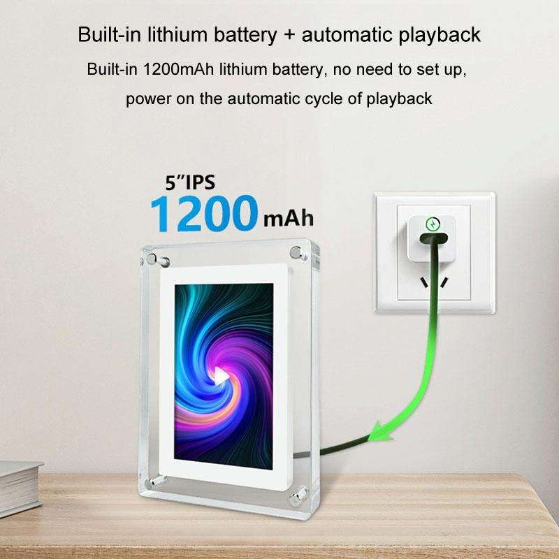 5 Inch HD Digital Photo Frame Crystal Advertising Player 1080P Motion Video Picture Display Playe...