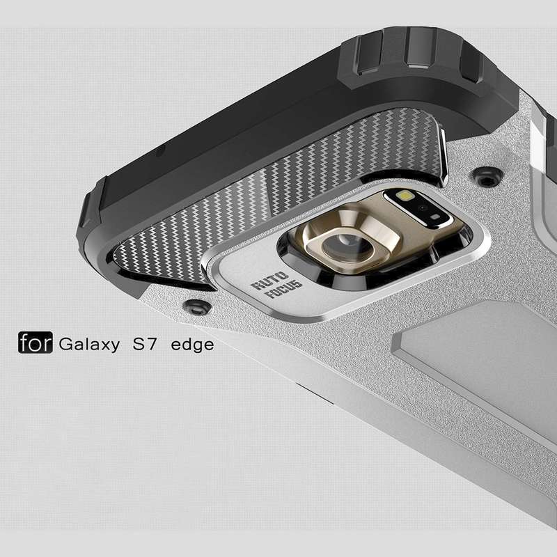 For Galaxy S7 Edge / G935 Tough Armor TPU + PC Combination Case (Silver)