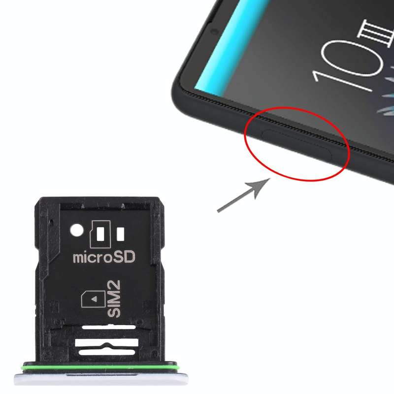 Original SIM Card Tray + SIM Card Tray / Micro SD Card Tray for Sony Xperia 10 III(White)