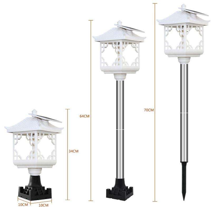 8 LED Solar Outdoor House Appearance Lawn Garden Decoration Light(White Column Cap)