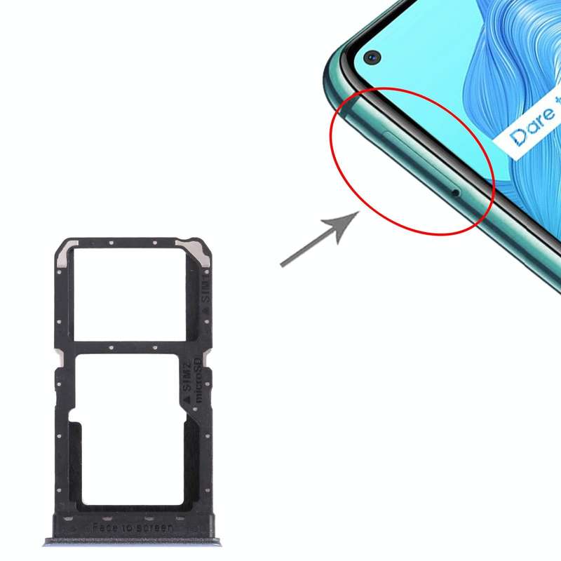 For OPPO Realme V5 5G  SIM Card Tray + SIM Card Tray / Micro SD Card Tray (Silver)