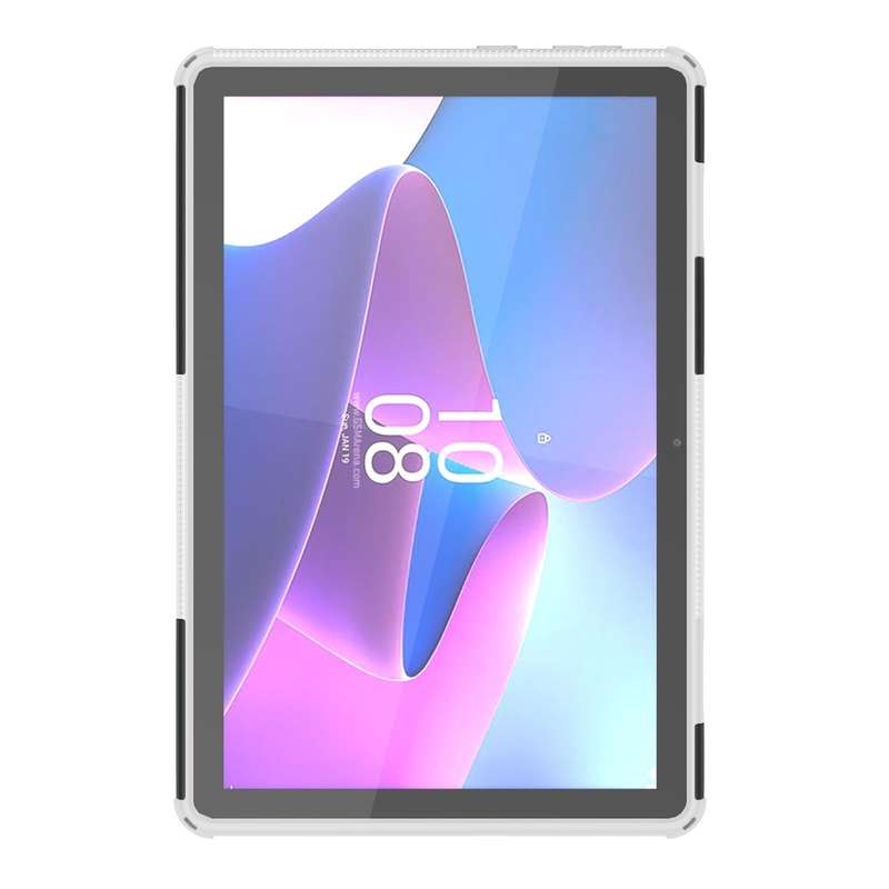 For Lenovo Tab M10 3rd Gen Tire Texture TPU + PC Tablet Case with Holder(White)