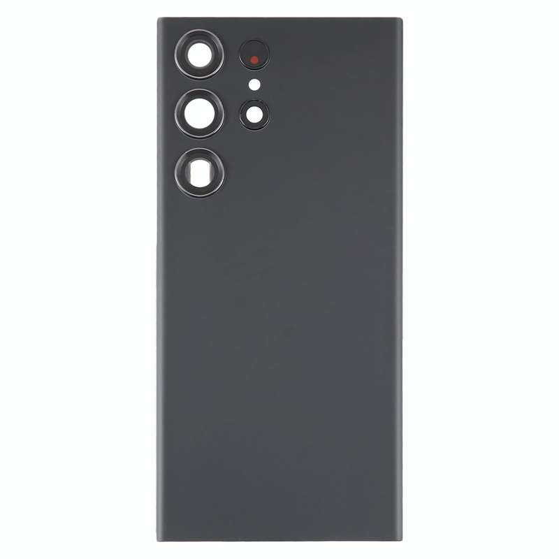 For Samsung Galaxy S23 Ultra SM-S918 Glass Battery Back Cover with Camera Lens Cover(Black)