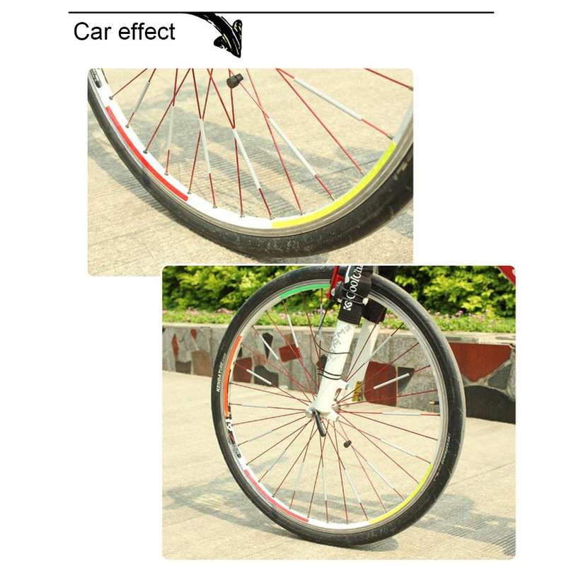 OQSPORT 12 PCS Bicycle Wheel Spoke Reflector Reflective Mount Clip Tube Warning Light Strip(Orange)