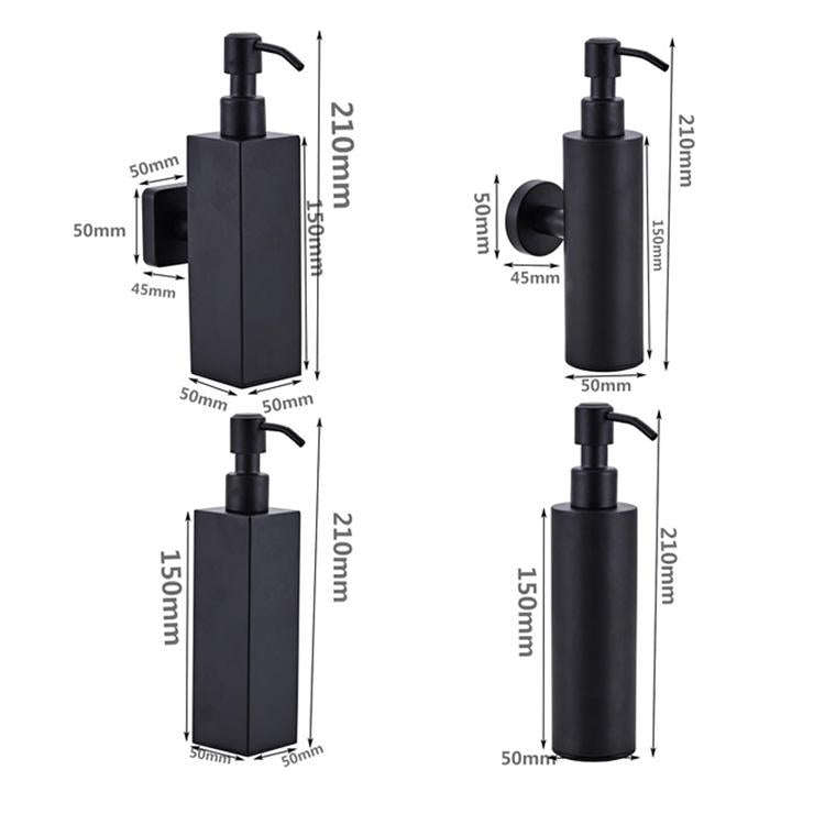 304 Stainless Steel Wall-mounted Manual Soap Dispenser, Style:Round Wall-mounted
