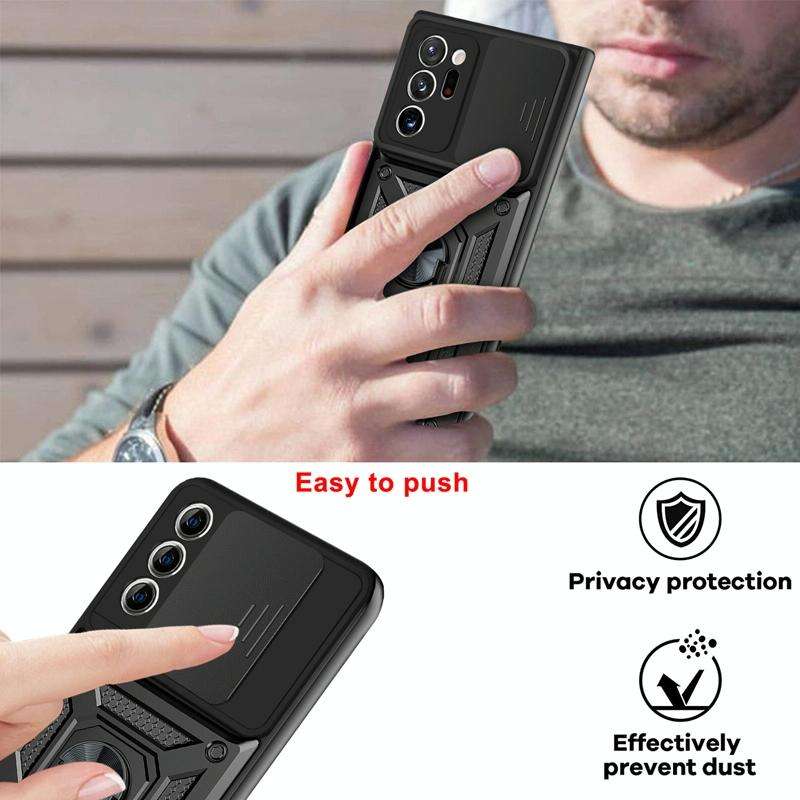 For Samsung Galaxy Note20 Ultra 5G Sliding Camera Cover Design TPU+PC Protective Case(Black)
