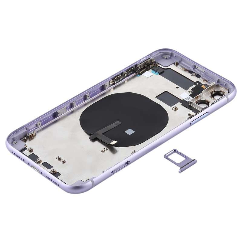 Battery Back Cover (with Side Keys & Card Tray & Power + Volume Flex Cable & Wireless Charging Mo...