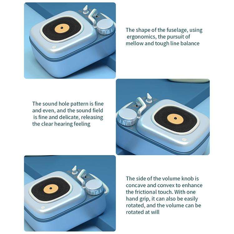 HM20 Retro Mini Wireless Bluetooth 5.0 Portable Speaker Microphone Aluminium Alloy Body Music Pla...