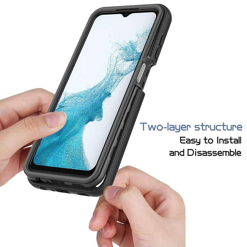 For Samsung Galaxy A23 4G Starry Sky Solid Color Series Shockproof PC + TPU Phone Case(Black)