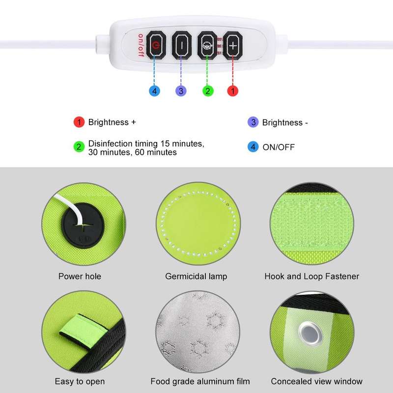 PULUZ 20cm UVC Light Germicidal Sterilizer Disinfection Tent Box