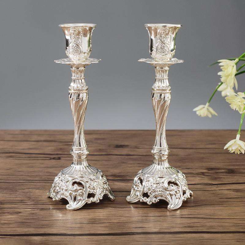 Two PCS/Set Sapphire Single Candle Light Dinner Candle Holder Decoration Wedding Candle Holder, S...