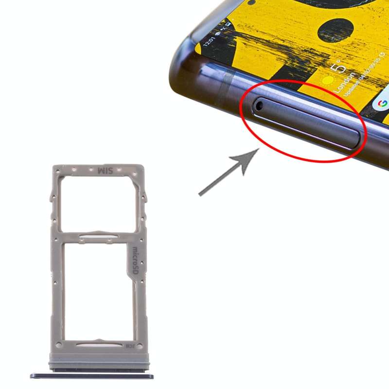 For Samsung Galaxy Note 10 Lite SM-N770 SIM Card Tray + Micro SD Card Tray (Black)