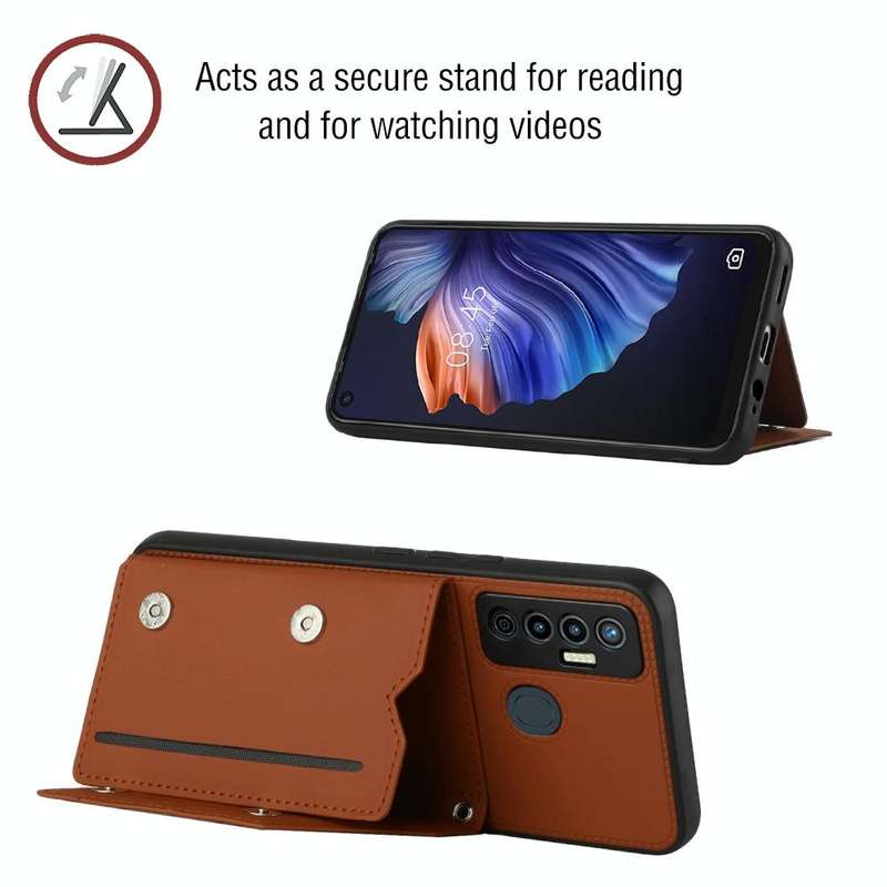 For Tecno Camon 17 Skin Feel PU + TPU + PC Phone Case(Brown)