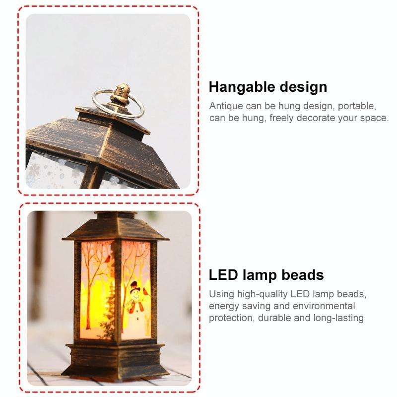 Christmas Flame Lantern Christmas Decoration LED Luminous Ornament Candlestick Lamp, Size: Large ...