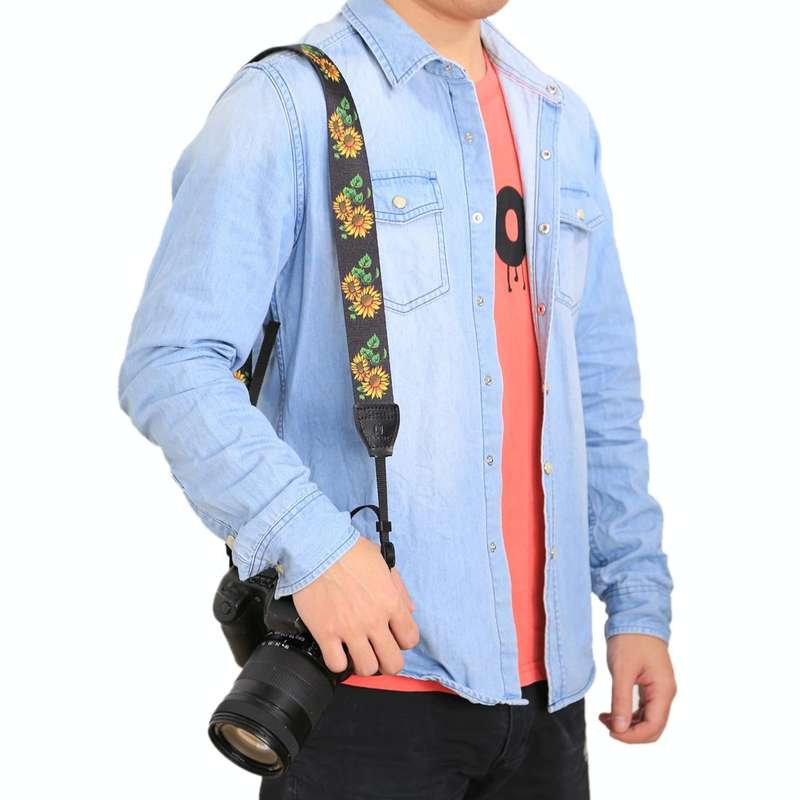PULUZ Retro Ethnic Style Multi-color Series Sunflower Shoulder Neck Strap Camera Strap for SLR / ...