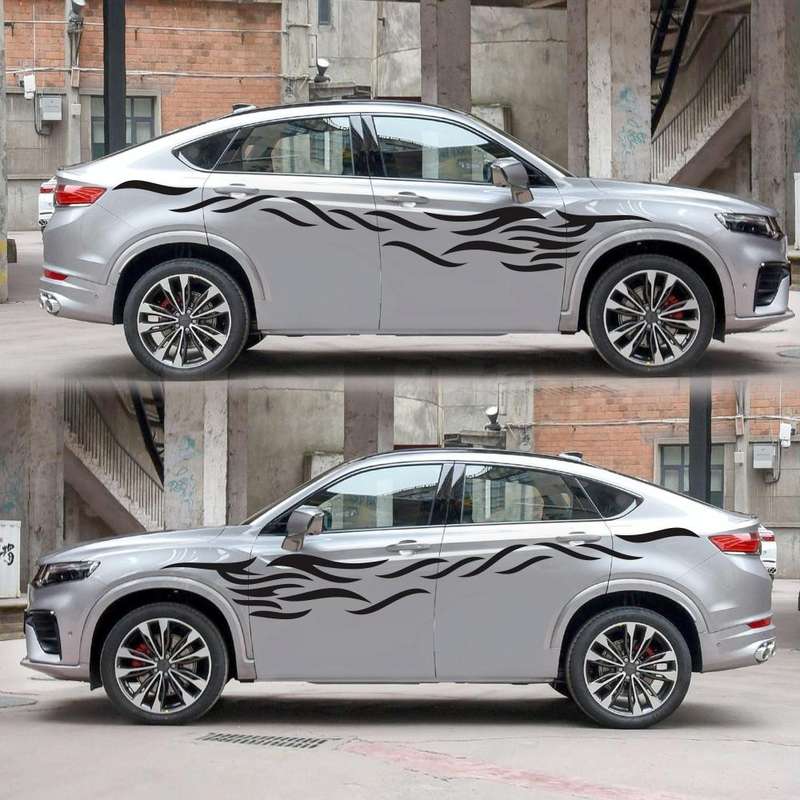 2 PCS/Set D-369 Totem Pattern Car Decorative Sticker(Black)