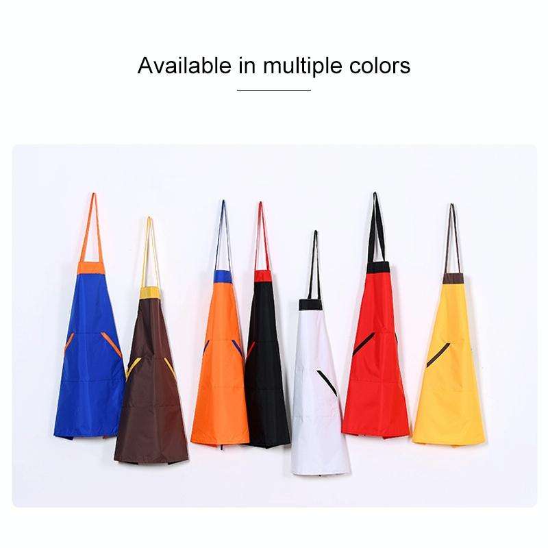 Solid Color Polyester Home Apron Antifouling Simple Adult Apron(Coffee)