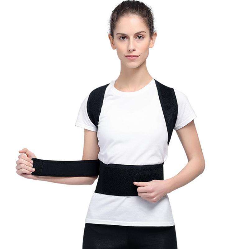 Kyphosis Correction Belt Spine Back Fixation Belt Correction Clothing, Size:L(Black)