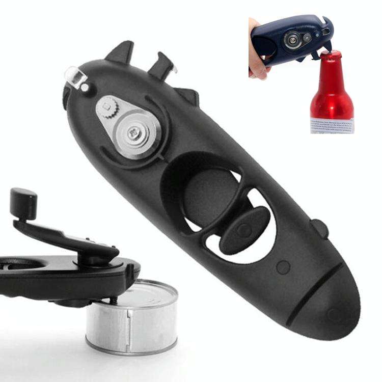 8 in 1 Stainless Steel Multifunctional Hand-canned Bottle Opener(Black)