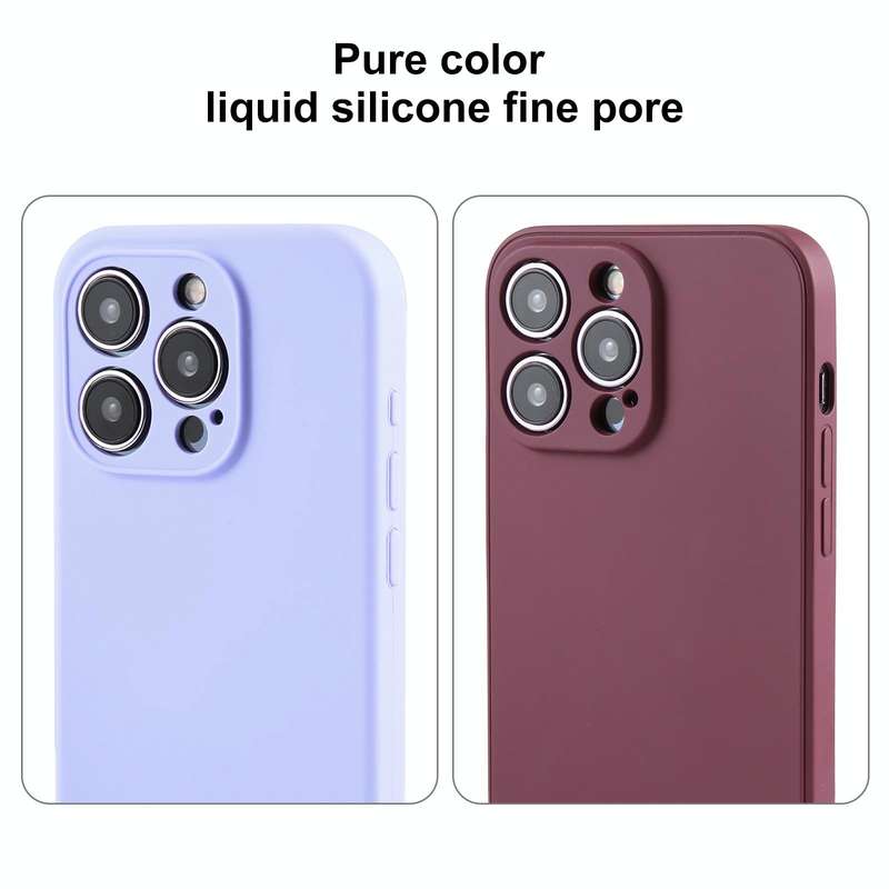 For iPhone 12 Pure Color Liquid Silicone Fine Pore Phone Case(Fresh Pink)
