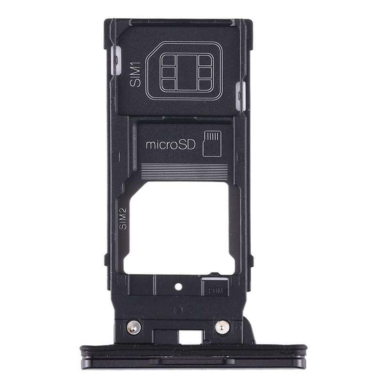 SIM Card Tray + SIM Card Tray + Micro SD Card Tray for Sony Xperia XZ2(Black)