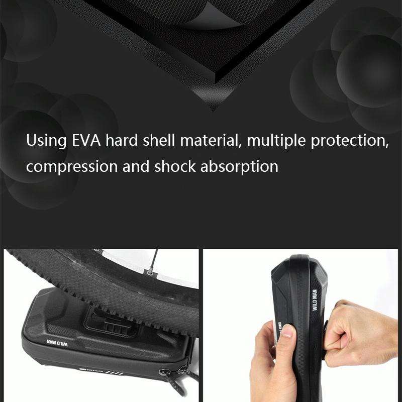 WILD MAN X3 0.5L EVA Hard Shell Bicycle Touch Screen Phone Bag(Black)