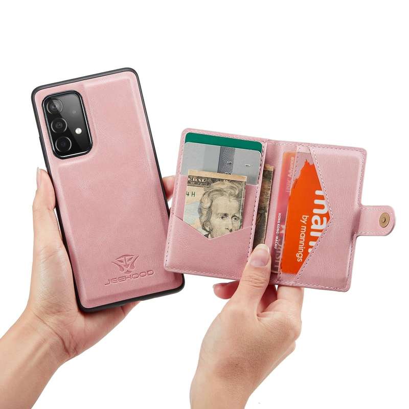 For Samsung Galaxy A33 5G JEEHOOD Retro Magnetic Detachable Phone Case with Wallet & Card Slot & ...