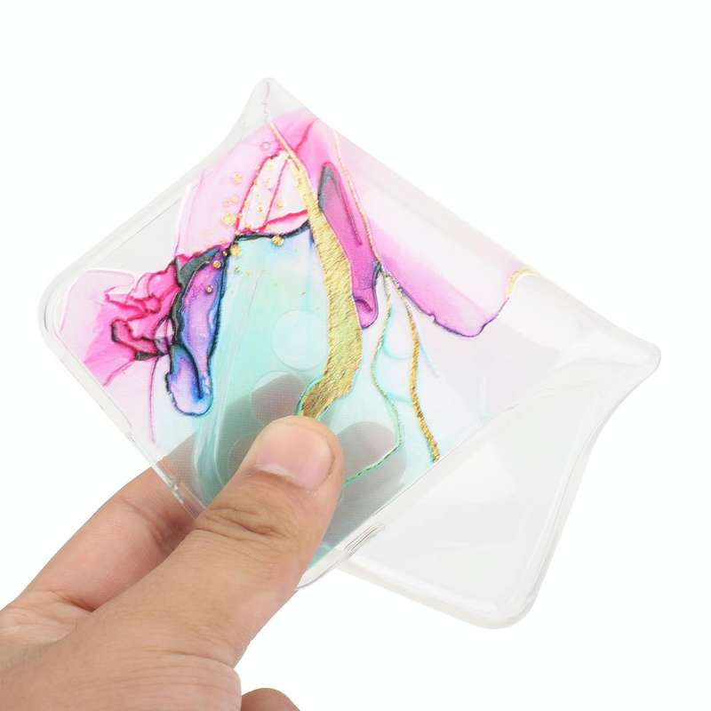 For Samsung Galaxy A03 Hollow Marble Pattern TPU Precise Hole Phone Case(Green)