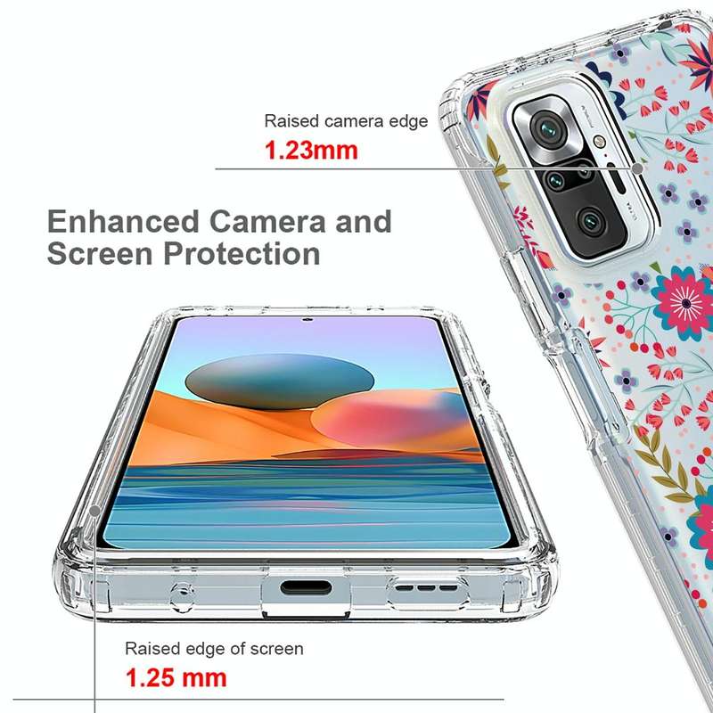 For Xiaomi Redmi Note 10 Pro PC+TPU Transparent Painted Phone Case(Small Floral)
