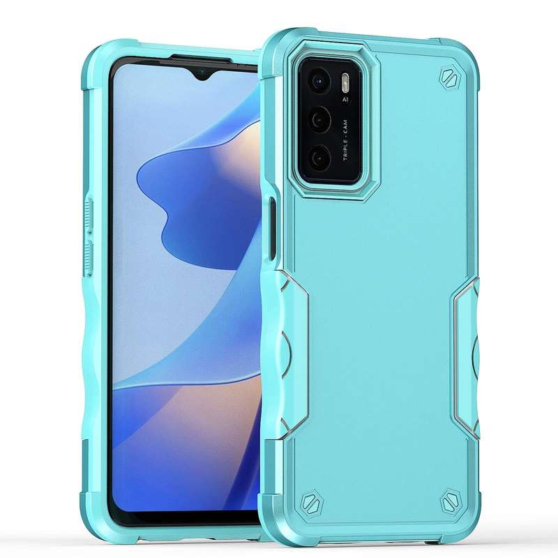 For OPPO A16 Non-slip Armor Phone Case(Mint Green)