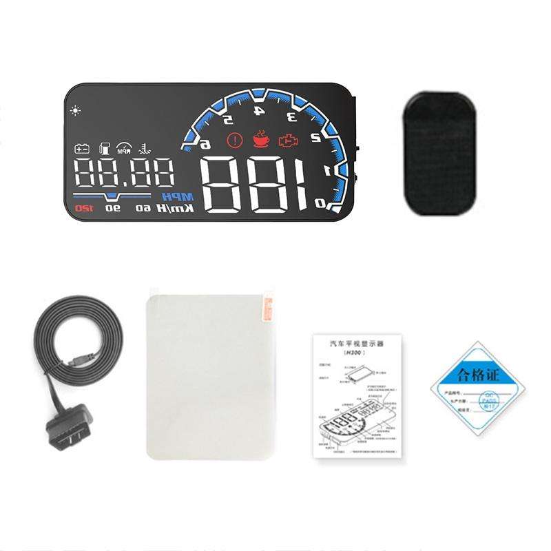 H300 Car 5 inch OBD HUD Head-up Display Support Engine Failure Alarm / Water Temperature Alarm Vo...