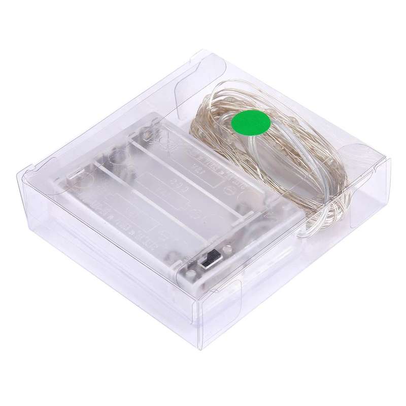 5m IP65 Waterproof Silver Blue Light Wire String Light, 50 LEDs SMD 0603 3x AA Batteries Box Fair...