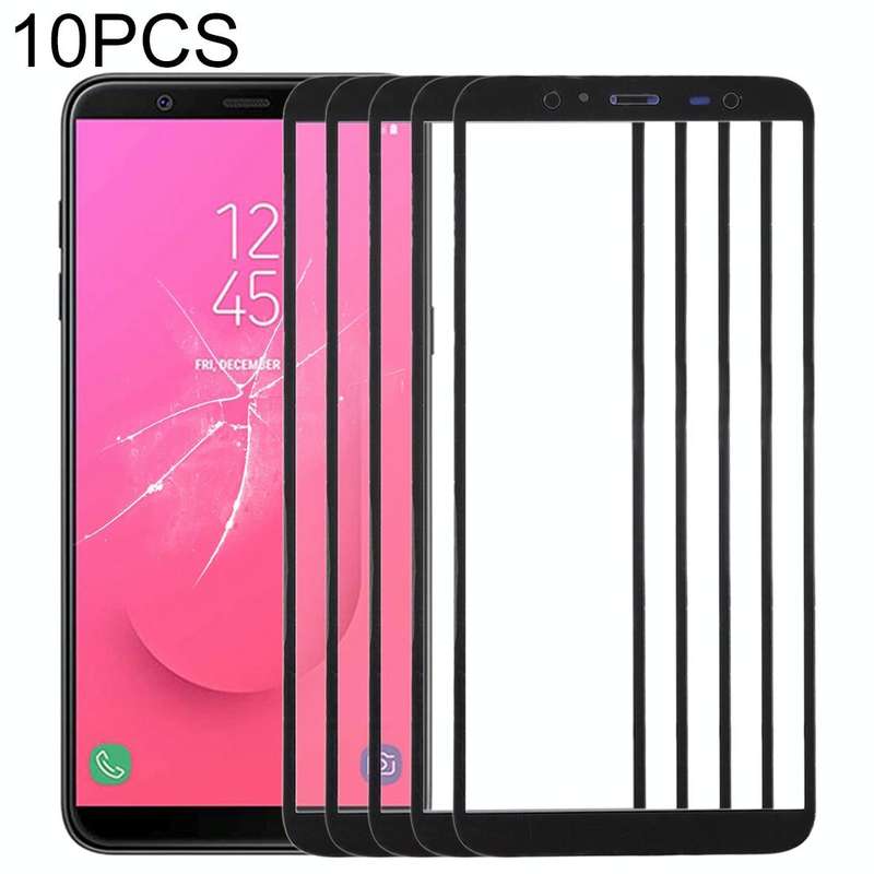 For Samsung Galaxy J8, J810F/DS, J810Y/DS, J810G/DS  10pcs Front Screen Outer Glass Lens (Black)