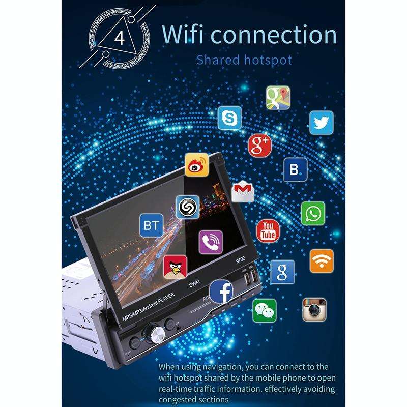 SWM 9702 Car HD 7 inch Android Radio Receiver MP5 Player, Support FM & Bluetooth & GPS & WiFi