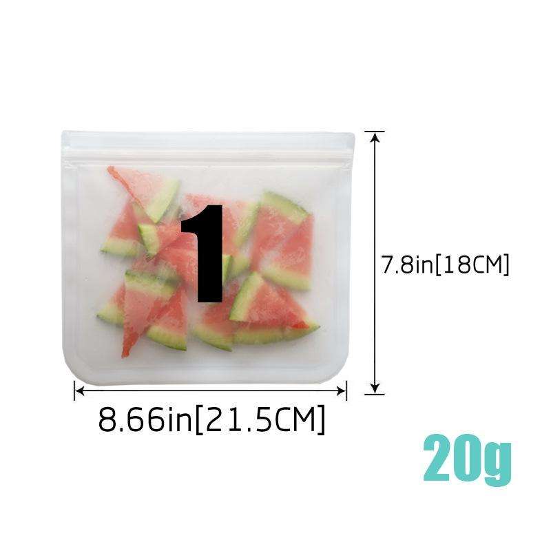 10 in 1 Translucent Frosted PEVA Food Preservation Bag Refrigerator Food Storage Bag Self-Sealing...