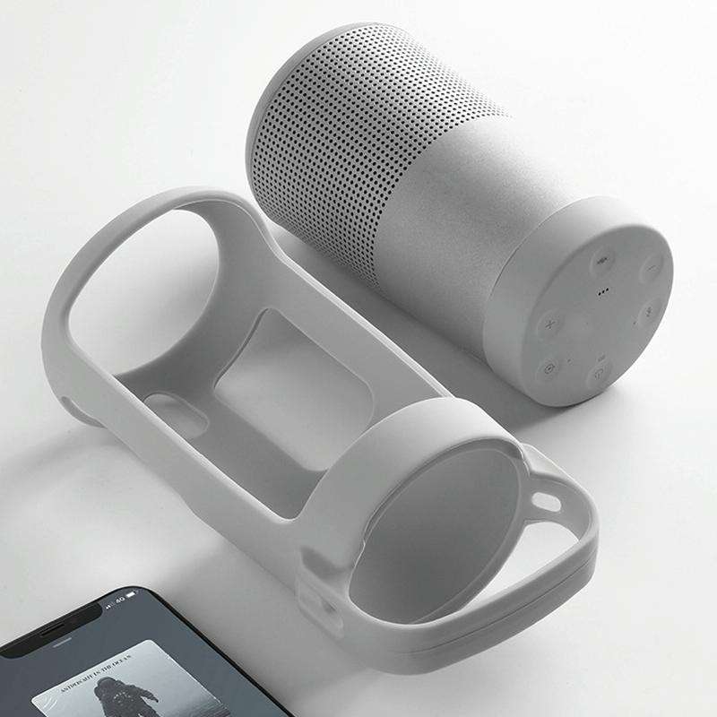 For Bose SoundLink Revolve Bluetooth Speaker Silicone Protective Cover Portable Carrying Bag(Silv...