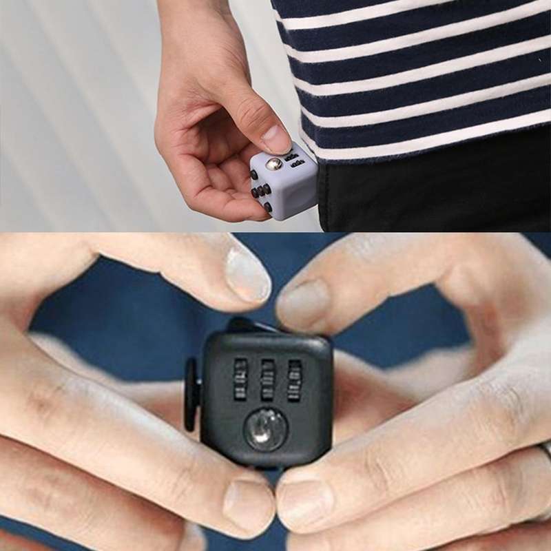 Fidget Cube Relieves Stress and Anxiety Attention Toy with Lanyard for Children and Adults, Rando...