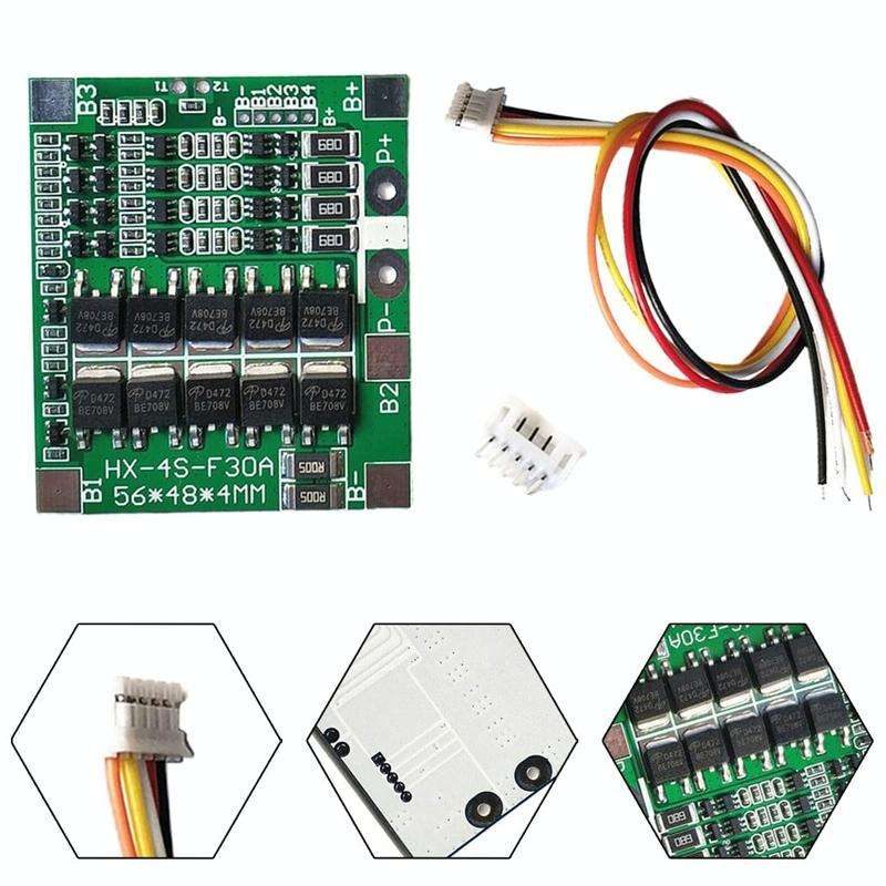 4 S 14.8V / 12.8V 30A Lithium Battery Protective Plate With Equalizer Lithium Iron Phosphate Batt...