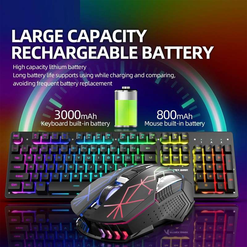 Attack Shark T3RGB RGB Luminous Wireless Keyboard And Mouse Set(Black)
