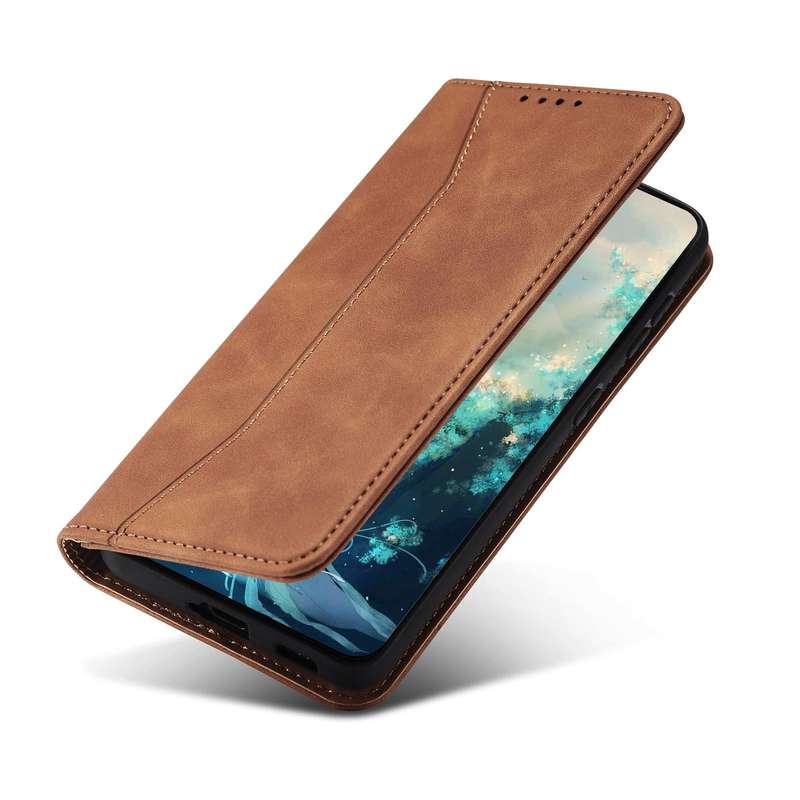 For Samsung Galaxy A52 Skin-feel Calfskin Texture Magnetic Dual-Fold Horizontal Flip Leather Case...