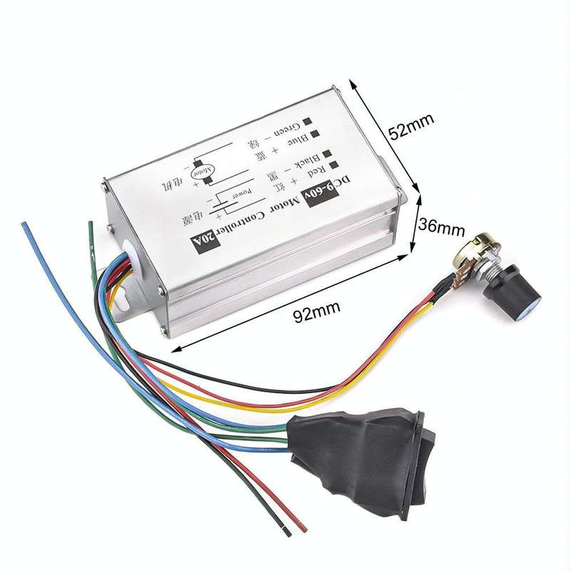 20A Forward And Reverse DC Speed Regulator 9-60V Pulse Wide Motor Driver PWM Control Board(With S...
