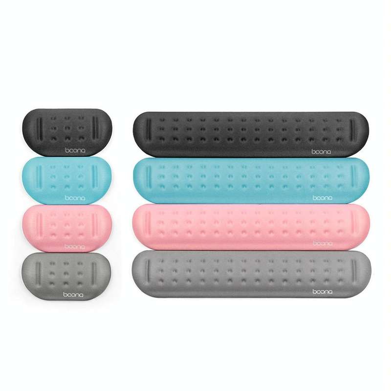 Baona Silicone Memory Cotton Wrist Pad Massage Hole Keyboard Mouse Pad, Style: Mouse Pad (Gray)