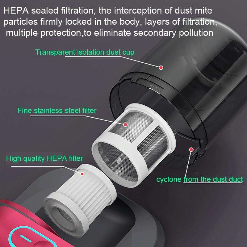100W 8000 Pa Wireless Charging Mite Removal Instrument Vacuum Cleaner UV Sterilization Machine(Pu...