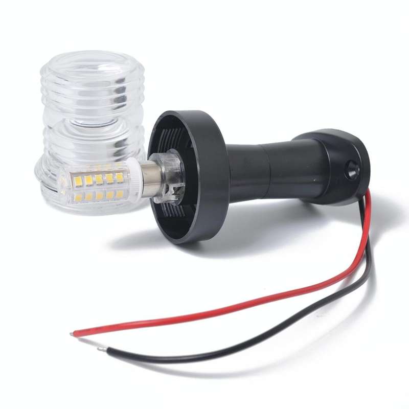 DC 12V 3W Marine Boat Yacht Stern Anchor LED Navigation Pedestal Light All Round 360 Degree White...
