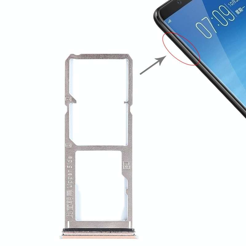 For Vivo Y75 2 x SIM Card Tray + Micro SD Card Tray (Gold)