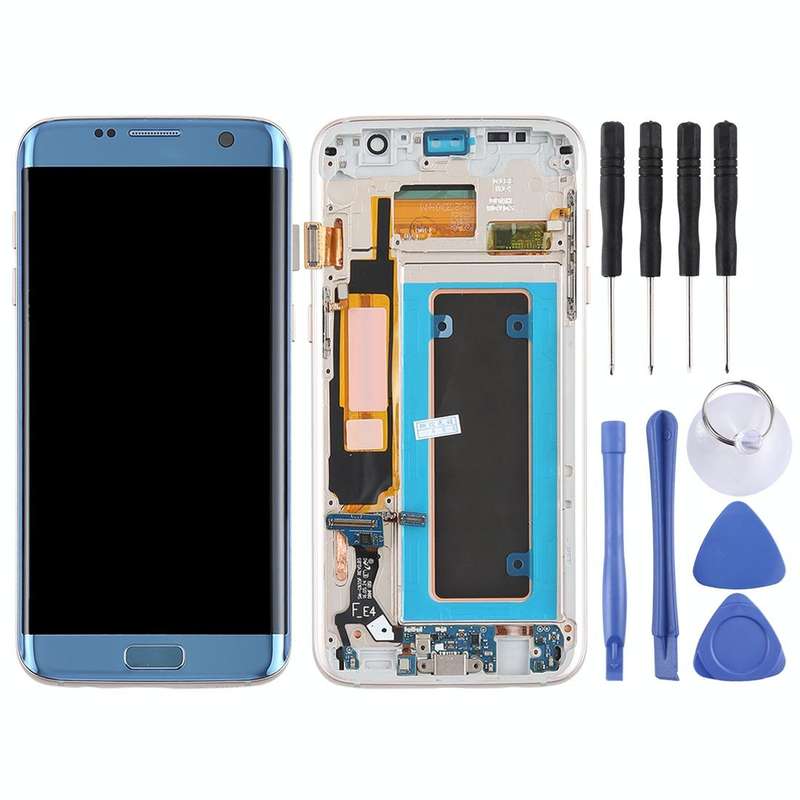 Original Super AMOLED Material LCD Screen and Digitizer Full Assembly(with Frame / Charging Port ...